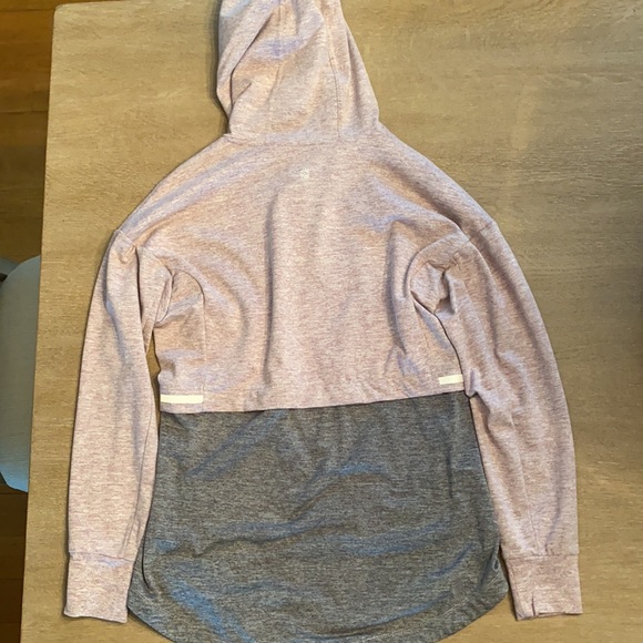 Pink and Gray Heathered Hooded Sweatshirt - Picture 4 of 6